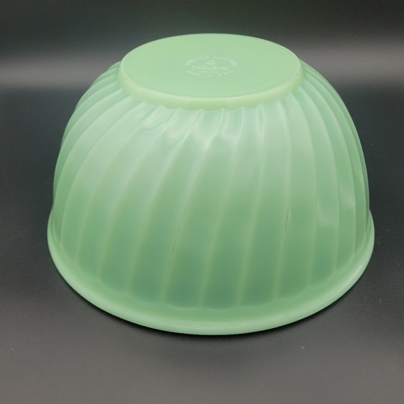 Vintage MCM Retro 1950’s Anchor Hocking Fire King Green Jadeite Swirl 9-Inch Mix - Picture 4 of 5